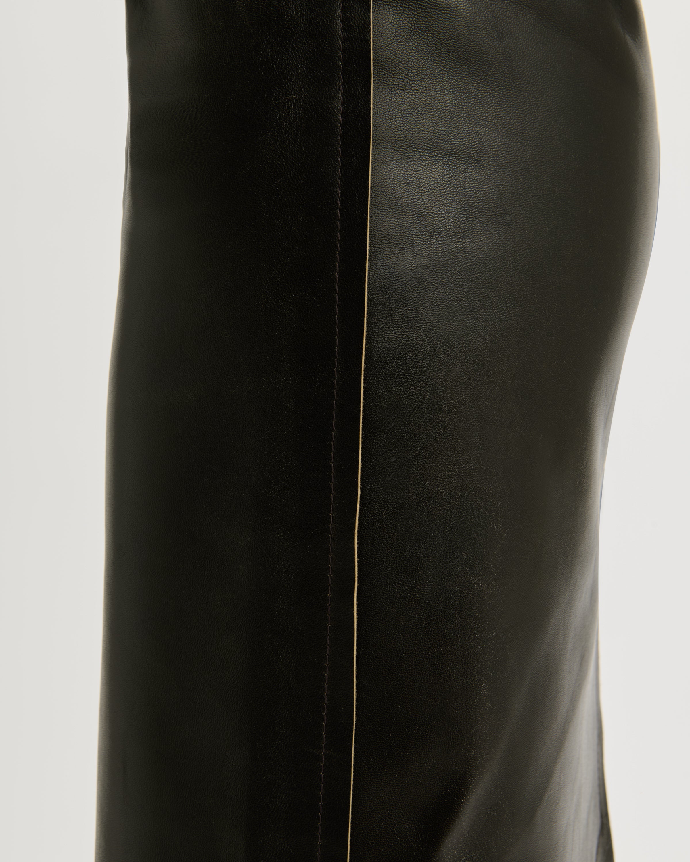 Leather Pencil Skirt / Brushed Brown