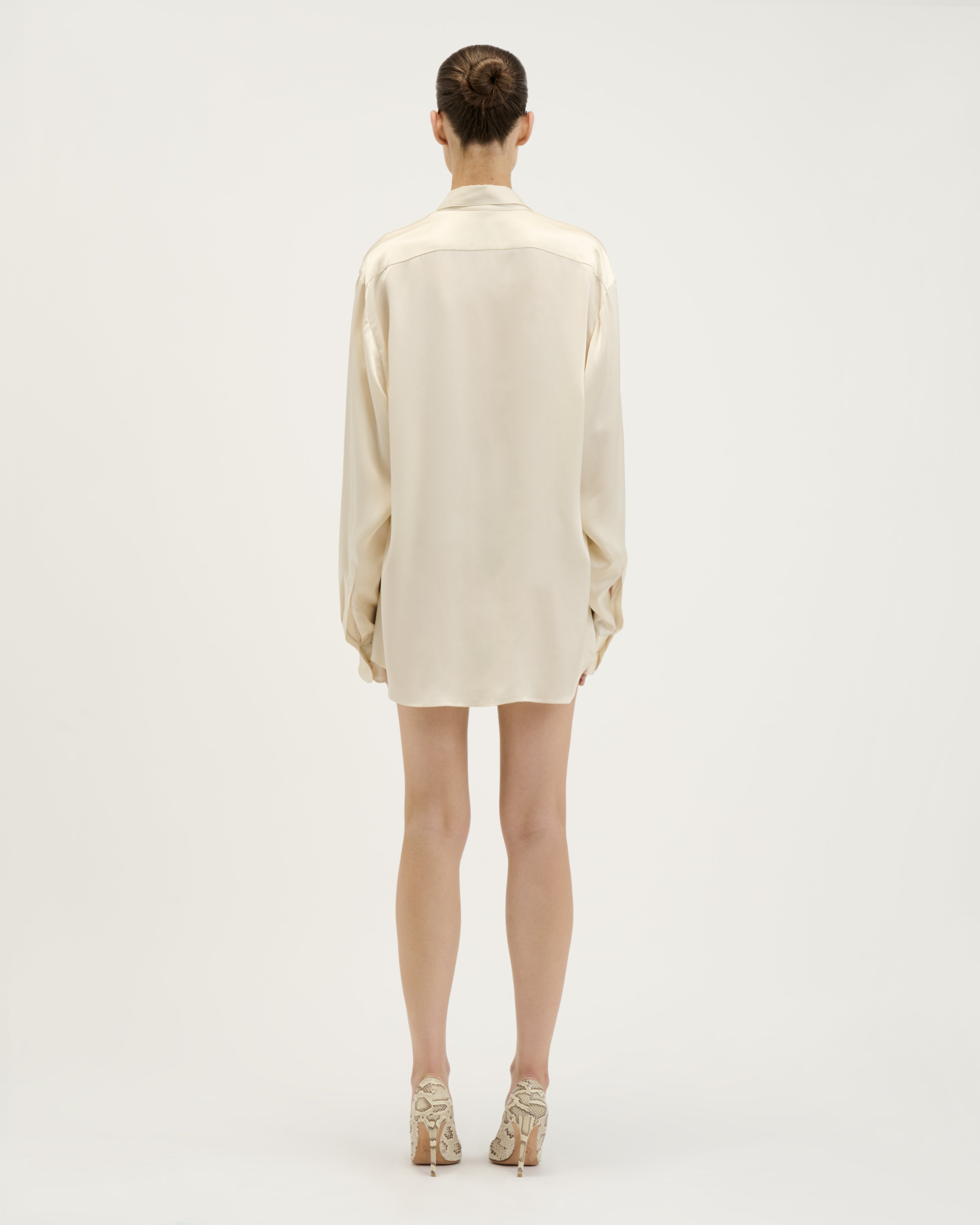 Silk Shirt Dress / Ivory