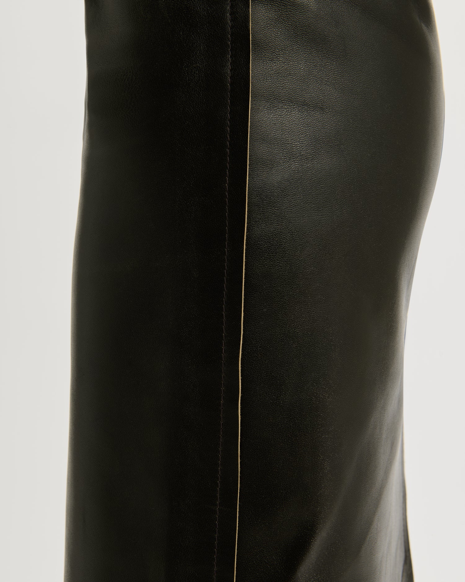 Leather Pencil Skirt / Brushed Brown