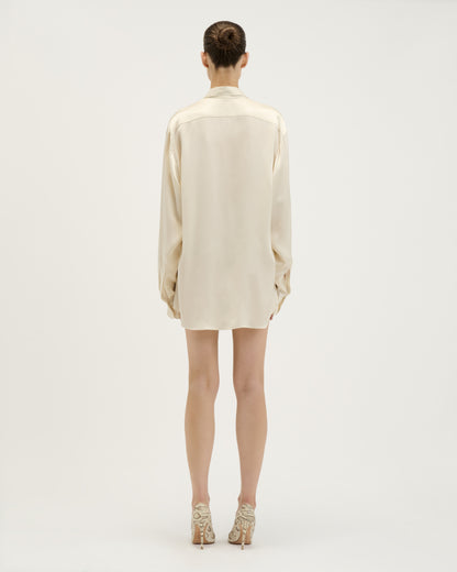 Silk Shirt Dress / Ivory