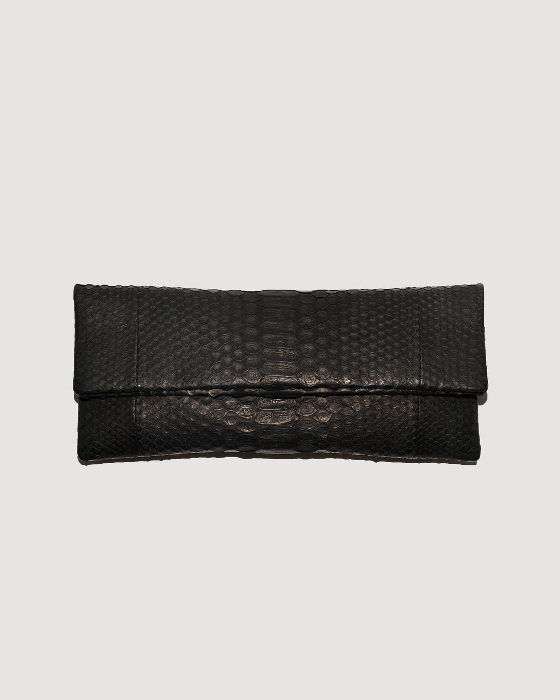 Black Luxury Python Snakeskin Leather Clutch Evening Bag