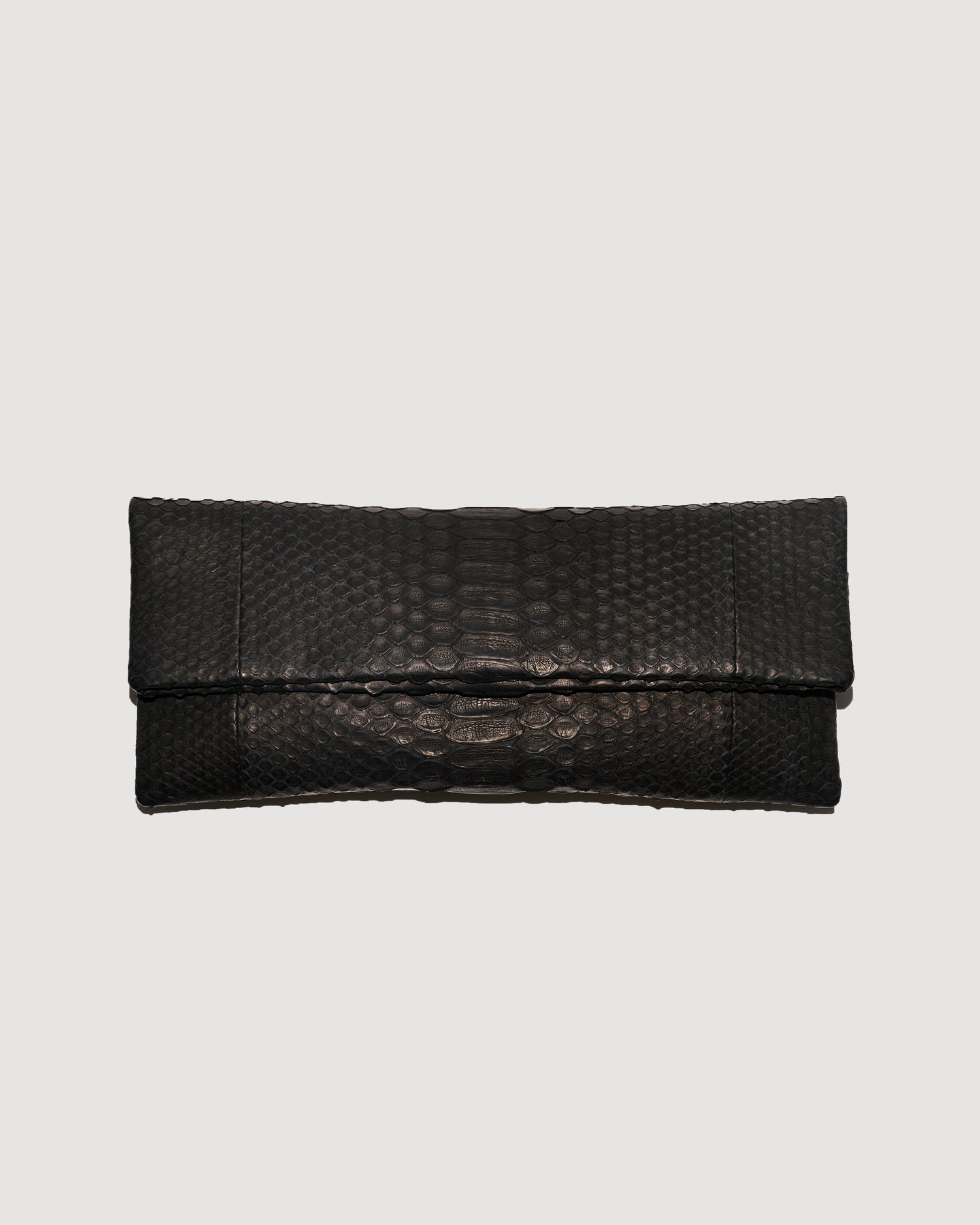 Black Luxury Python Snakeskin Leather Clutch Evening Bag
