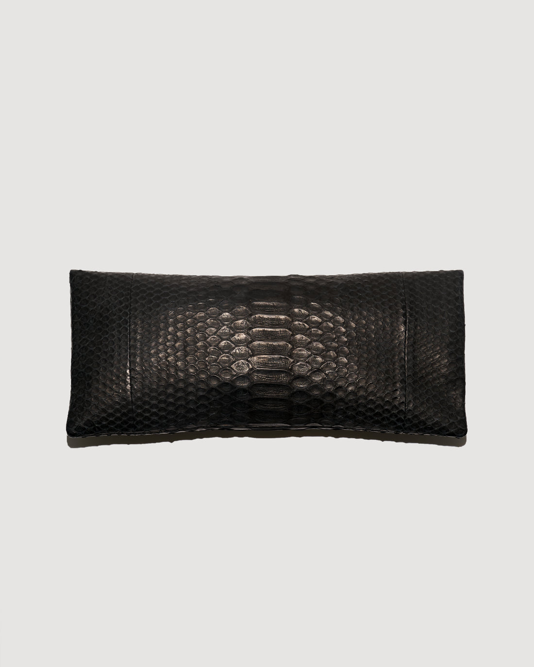 Black Luxury Python Snakeskin Leather Clutch Evening Bag